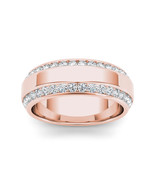 Authenticity Guarantee 
14K Rose Gold 0.90 Ct Diamond Men&#39;s Wedding Band... - $2,219.99