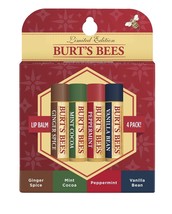 Burt’s Bees 4-Pack Lip Balm Ginger Spice Mint Cocoa Peppermint Vanilla Bean BNIP - £20.49 GBP