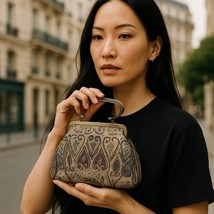 Bronze Beaded Iridescent Sequin Evening Handbag Cocktail Purse Holiday P... - $466.91 MXN