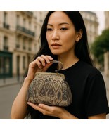 Bronze Beaded Iridescent Sequin Evening Handbag Cocktail Purse Holiday P... - $24.99