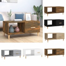 Modern Wooden Rectangular Living Room Coffee Table With Storage Shelf &amp; Door - £45.21 GBP+