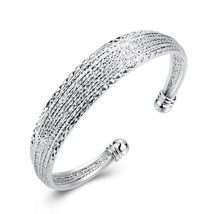 X Diamond Cut Bangle in 18K White Gold Plated - £22.36 GBP