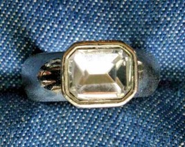Elegant Vintage Crystal Rhinestone Silver-tone Ring size 6 - £10.29 GBP
