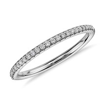 Thin Certified Diamond Band,  14k White Gold Wedding Band, Eternity Band for gif - £44.77 GBP