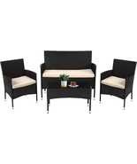 4 Pieces Outdoor Set Rattan Chair Wicker Sofa - $194.99