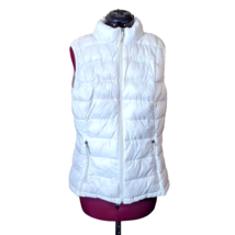 Charter Club Puffer Vest White Women Size Large  Pockets Quilted Full Zip - $21.78