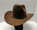 Vtg Cowboy Hat Co. Brown Felt Long Oval, Made Sallisaw OK. USA - Size 6 7/8 - £31.71 GBP