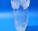 Beautiful MIKASA 8&quot; Frosted Tulip CRYSTAL Vase - Made In Germany - SHIPS... - $34.62