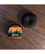 Customizable Round Floor Pillow with Retro Great Outdoors Design, Tufted... - £74.28 GBP+