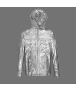 Fashion Men Jacket Hoodie Sliver Stylish Leather Handmade Genuine Lambsk... - $219.51 CAD