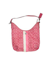 Coach Leather Purse Pink Striped Signature C Monogram Chelsea Shoulder Bag - £53.48 GBP