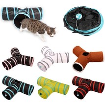 2/3/4/5 Holes Pet Cat Tunnel Toys Foldable Pet Cat Kitty Training Interactive Fu - £18.99 GBP
