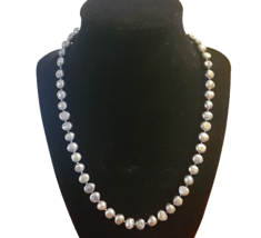 Honora Pearls Gray 18&quot; Freshwater Pearl Necklace Lobster Claw Closure QVC - £34.13 GBP