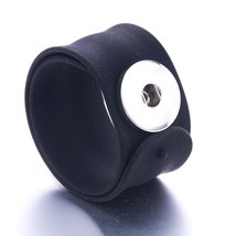 2020 New Snap Button Jewelry Vintage Beaded Black Leather Snap Bracelet Fit 18mm - £9.23 GBP