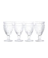 Four (4) Pioneer Woman ~ ADELINE ~ 12 Oz. ~ Embossed Footed Glass ~ CLEA... - $81.70 CAD