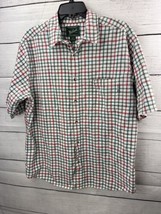 Woolrich Men&#39;s Short Sleeve Button-Down Shirt - Red &amp; Green Plaid - Size Large - £9.87 GBP