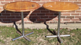 2 John Boos 30&quot; Round Pub Style Butcher Block Tables 30&quot; Tall Pair Stainless - £395.59 GBP