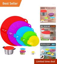 5 Pack Heat Resistant Silicone Lids - Microwave Splatter Covers for All ... - $24.70