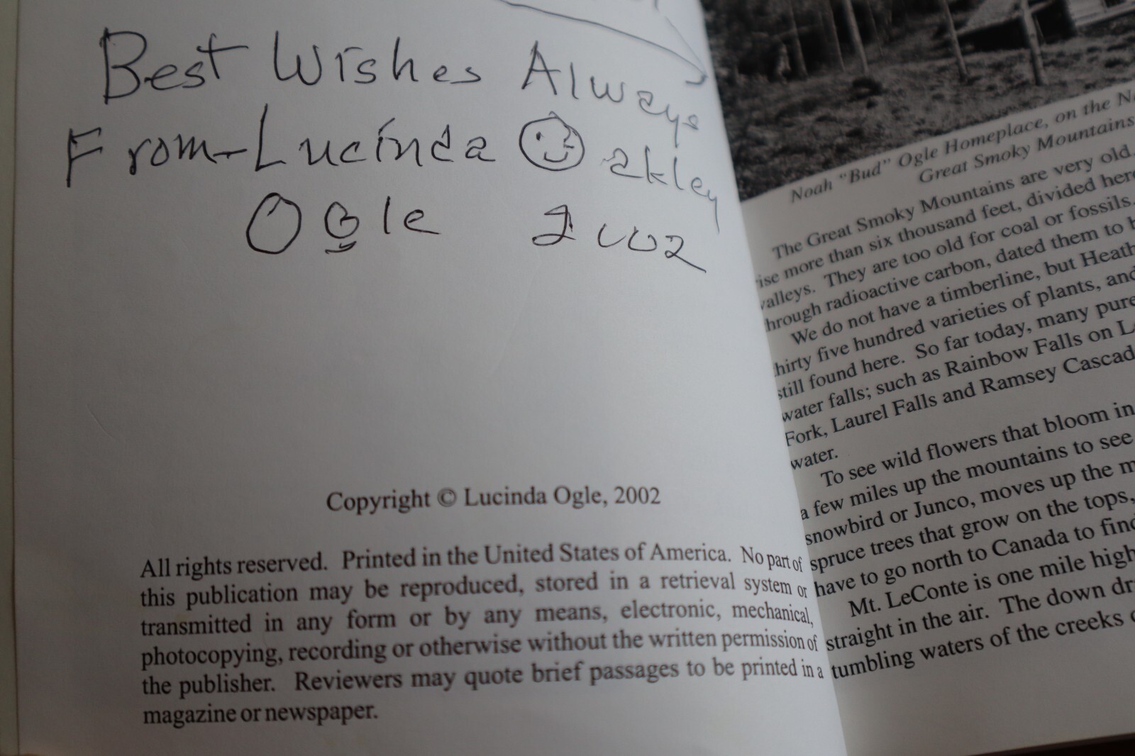 SIGNED Remembrances Of My Past 93 Years Growing Up In Smoky Mountains 2002 Ogle Item image 9