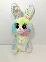 Ty Beanie Boos Bubby bunny rabbit Medium plush pastel tie dye Easter eye... - $7.20