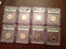 State Quarters Signature Series   ICG (Same Number)  8 coins   CT - NY - DE - MA - £157.31 GBP