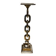 Large Metal Chain Pillar Candle Holders For Decor Stand 22” Tall Brutalist Retro - £52.30 GBP