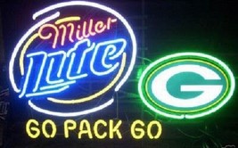 New Miller Lite  Green Bay Packers Go Pack Go Neon Light Sign 24"x20" - £200.90 GBP