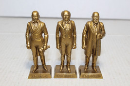 Marx Presidents 2.5&quot; Gold Plastic Figures J Q Adams Martin Van Buren B. Harrison - £11.76 GBP