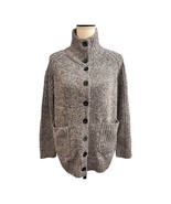 Drapers Damons Sweater Jacket Womens PM Marbled Gray Mock Neck Classic O... - $28.29