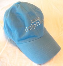 Cabo Dolphines Hat Adjustable Turquoise Ball Cap 100% Cotton Crystals - £7.58 GBP