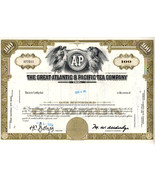 Vintage Great Atlantic &amp; Pacific Tea Company Stock Certificate Brown - £4.79 GBP