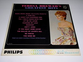 Teresa Brewer Greatest Hits Record Album Vinyl LP Philips Label MONO VG++ - £19.92 GBP