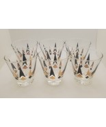 Anchor Hocking Golden Peaks Arrow WHISKEY Glass 2.75&quot; Set 6 Mid-Century ... - £45.59 GBP