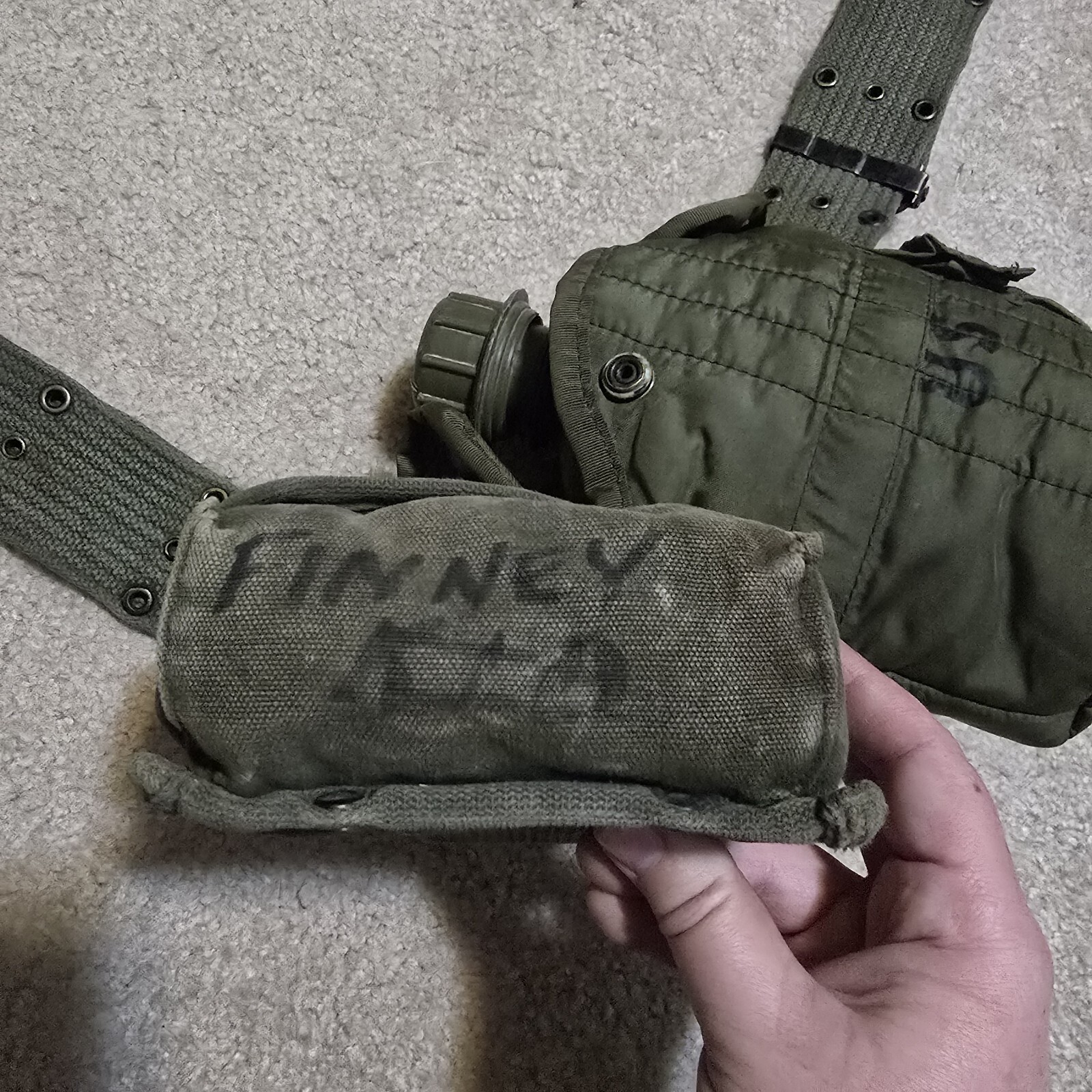 VTG Vietnam War US M1956 LCE Set Belt Pouches Canteen M60 Pouch Mag Med Kit ETC. Item image 5