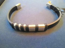 Acier Inoxydable Perlé Noir PU Cuir Bracelet Être A Rockstar Neuf - £7.90 GBP