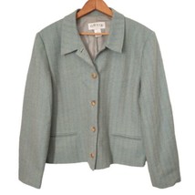 Orvis Womens Wool Blazer Jacket 16 Herringbone Sage Green Classic Vintag... - £29.71 GBP