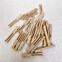 25 Vintage Doll Teddy Bear Flat Wooden Round End Clothespins 2 1/2" - $18.32