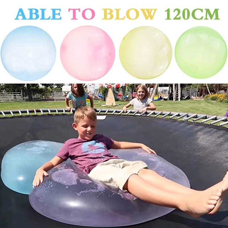 Bubble Ball Toy Able To Blow 120CM Inflatable Water Bubble Balloon Beach Ball - £18.41 GBP