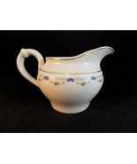 PORCELAIN CREAMER TK THUN CZECHOSLOVAKIA  gold rimmed rose &amp; blue flower... - $13.85