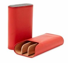 The &quot;Show Band&quot; 3 Cigar Case - Sunrise Red and Macassar Ebony (Flat Top) - £111.11 GBP