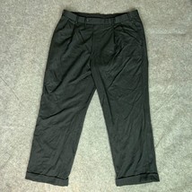 Brooks Brothers Mens Pants 38x28 Black Cuffed Straight Dress Wool Pleate... - $29.98