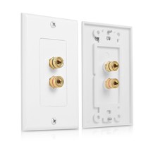 Cable Matters 2-Pack Speaker Wire Wall Plate, Gold Plated Speaker Wall P... - $25.99