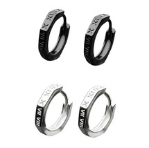 1 Pair Zinc Alloy Roman Numerals Avant Garde Gothic Hoop Earrings for Men /Women - £11.95 GBP