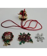 Christmas Pin Jewelry Lot DAJC Cat Wreath Sarah Coventry Snowflake Poins... - $274.46 MXN