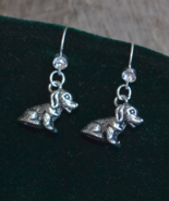 Dog earrings, silver dog earrings, dog lovers jewelry, E906 - £7.85 GBP