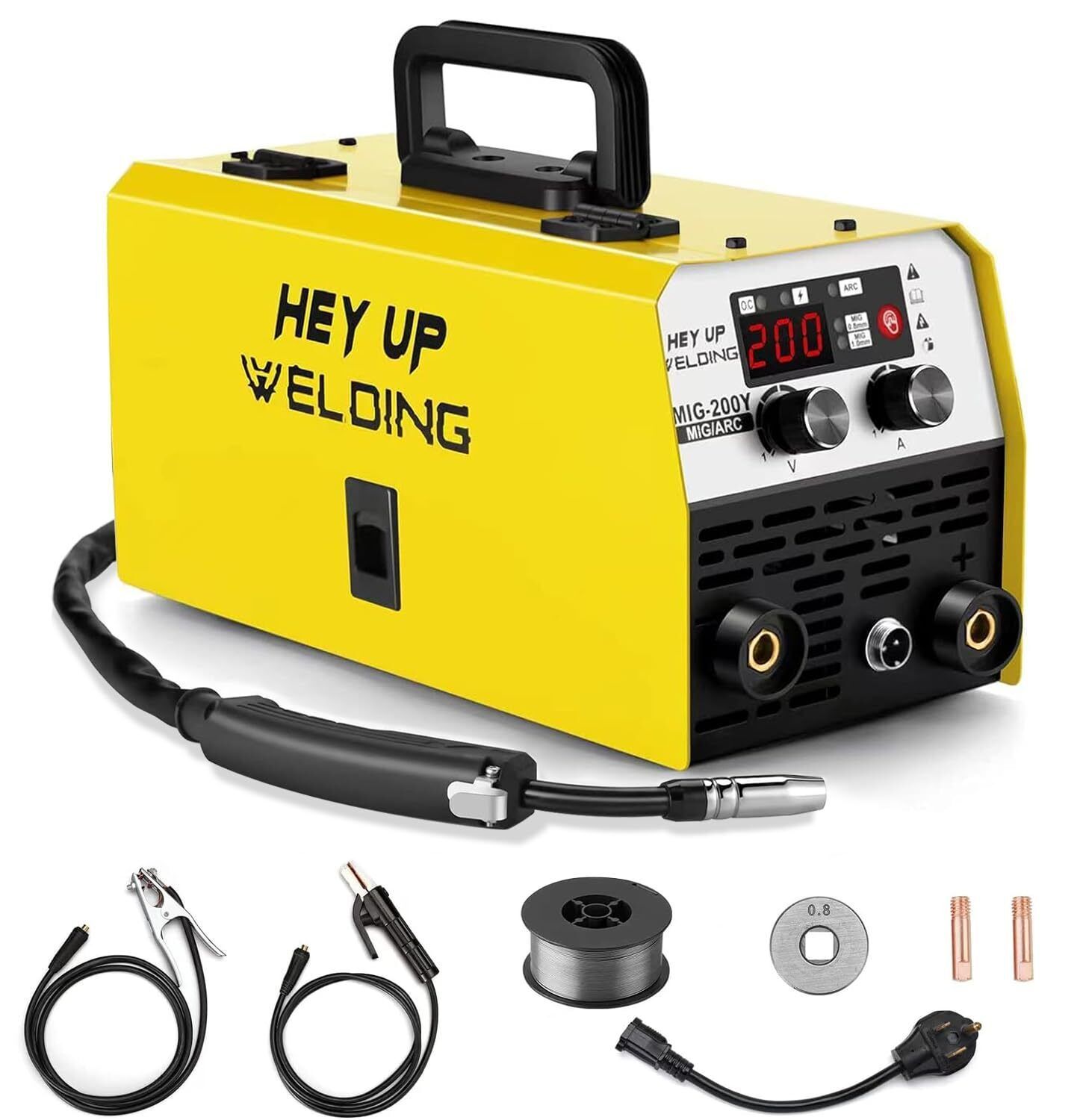 HEY UP MIG Welder 140Amp 2 IN 1 Stick/Flux Core Welder with 2LBS Flux Co... - $178.10