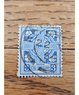 Ireland Stamp Celtic Cross 3p Used Blue - $2.99