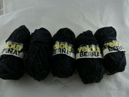 Bernat Cottont Yarnsoft black Chenille Vintage 250 grams total 1 3/4oz e... - £12.44 GBP