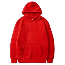 Fashion Men&#39;s Casual Hoodies Pullovers Sweatshirts Top Solid Color Red - £13.30 GBP