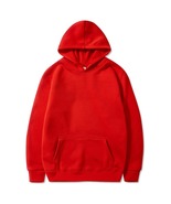 Fashion Men&#39;s Casual Hoodies Pullovers Sweatshirts Top Solid Color Red - £13.36 GBP